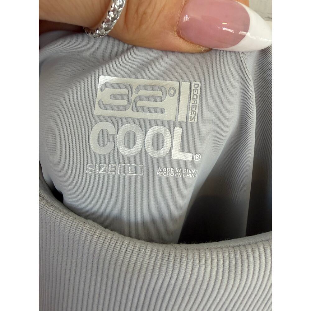 32 Degrees Cool Ribbed Gray Performance Tank Top Size Large Athletic Athleisure - Picture 4 of 5